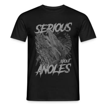 Ernsthaft über den kubanischen Ritter Anolis Reptilienhalter - Männer T-Shirt - Schwarz - Vorne - AI Model Male 178 light (178cm)