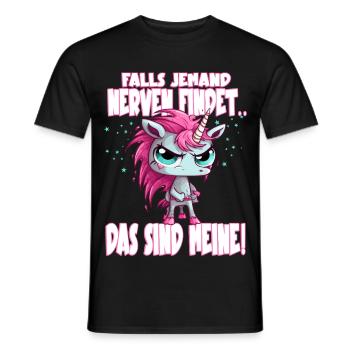 Angry Unicorn Pink Saying - Men's T-Shirt - black - Front - AI Model Male 178 light (178cm)
