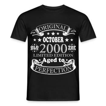 25ème Anniversaire Légende Octobre Année 2000 - T-shirt homme - noir - Devant - AI Model Male 178 light (178cm)
