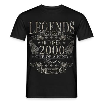 25ème Anniversaire Légende Octobre Année 2000 - T-shirt homme - noir - Devant - AI Model Male 178 light (178cm)