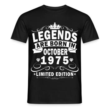 Född i oktober 1975 - Vintage Gift October - T-shirt herr - svart - Fram - AI Model Male 178 light (178cm)