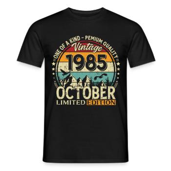 40ème Anniversaire Millésime Octobre Cru 1985 - T-shirt homme - noir - Devant - AI Model Male 178 light (178cm)