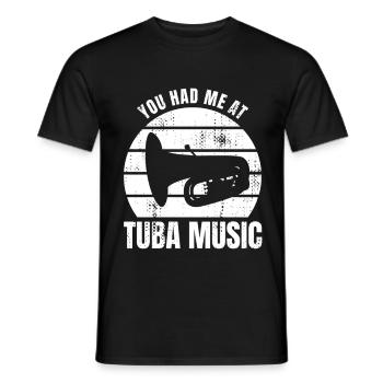 Joueur de tuba disant - T-shirt homme - noir - Devant - AI Model Male 178 light (178cm)