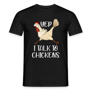 Je parle au poulet - T-shirt homme - noir - Devant - AI Model Male 178 light (178cm)
