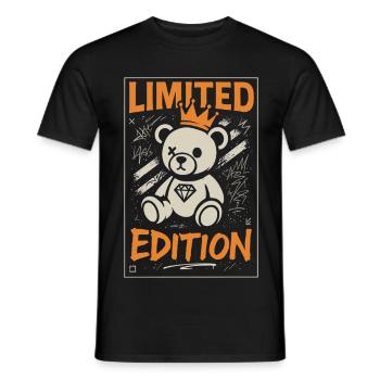 Couronne d’ours en peluche en édition limitée - T-shirt homme - noir - Devant - AI Model Male 178 light (178cm)