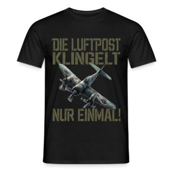 Die Luftpost Klingelt Nur Einmal Flugzeug - Männer T-Shirt - Schwarz - Vorne - AI Model Male 178 light (178cm)
