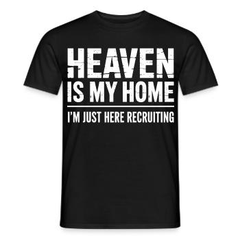 Himmel Ist Mein Zuhause Jesus Kreuz Christlich - Männer T-Shirt - Schwarz - Vorne - AI Model Male 178 light (178cm)
