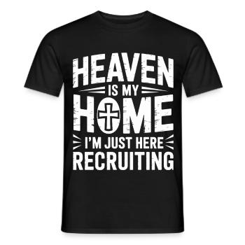 Himmel Ist Mein Zuhause Jesus Kreuz Christlich - Männer T-Shirt - Schwarz - Vorne - AI Model Male 178 light (178cm)