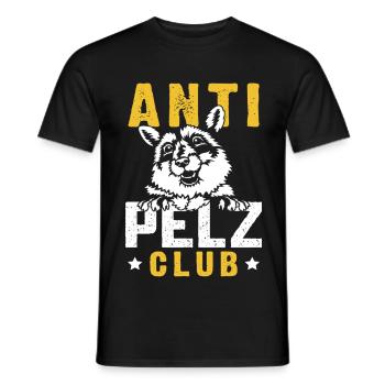 Protection des animaux CLUB ANTI FOURRURE Anti Fourrure Drôle - T-shirt homme - noir - Devant - AI Model Male 178 light (178cm)