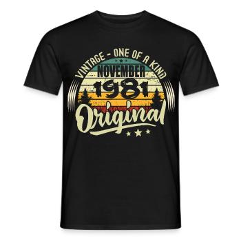 Vintage Novembre 1981 Original Novembre 1981 - T-shirt homme - noir - Devant - AI Model Male 178 light (178cm)