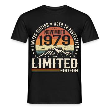 Novembre 1979 Édition Originale Vintage Novembre - T-shirt homme - noir - Devant - AI Model Male 178 light (178cm)