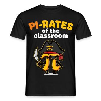 Pi-rates of the Classroom Math Teacher - Men's T-Shirt - black - Front - AI Model Male 178 light (178cm)