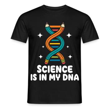Die Wissenschaft steckt in meiner DNA Biologielehrer - Männer T-Shirt - Schwarz - Vorne - AI Model Male 178 light (178cm)