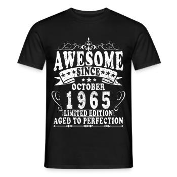 60. Geburtstag Original Oktober Jahrgang 1965 - Männer T-Shirt - Schwarz - Vorne - AI Model Male 178 light (178cm)