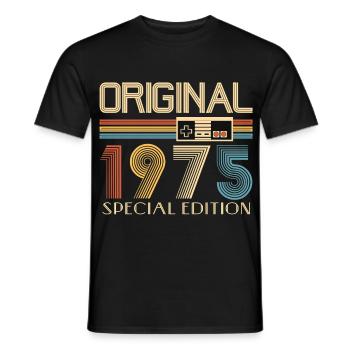 50e anniversaire 50 ans original 1975 - T-shirt homme - noir - Devant - AI Model Male 178 light (178cm)