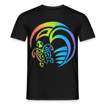 Schildkröte und buntes Meer - Männer T-Shirt - Schwarz - Vorne - AI Model Male 178 light (178cm)