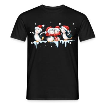 Drôle de pinguin Noël - T-shirt homme - noir - Devant - AI Model Male 178 light (178cm)