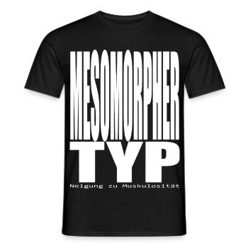Mesomorph Type Tendency to Muscularity Typo - Men's T-Shirt - black - Front - AI Model Male 178 light (178cm)