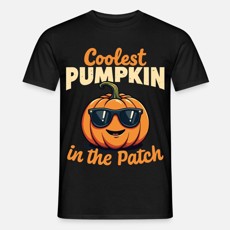Der coolste Kürbis im Patch - Männer T-Shirt - Schwarz