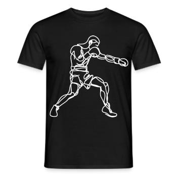 Boxer Drawing - Men's T-Shirt - black - Front - AI Model Male 178 light (178cm)