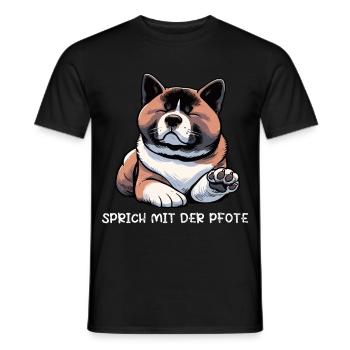 Sprich mit der Pfote Akita Akitabesitzer Akitahund - Männer T-Shirt - Schwarz - Vorne - AI Model Male 178 light (178cm)