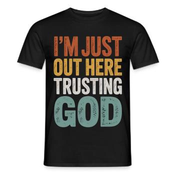 Ich Vertraue Gott Motiv - Männer T-Shirt - Schwarz - Vorne - AI Model Male 178 light (178cm)