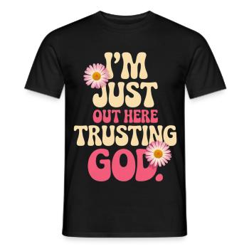 Je fais confiance à Dieu ici - T-shirt homme - noir - Devant - AI Model Male 178 light (178cm)
