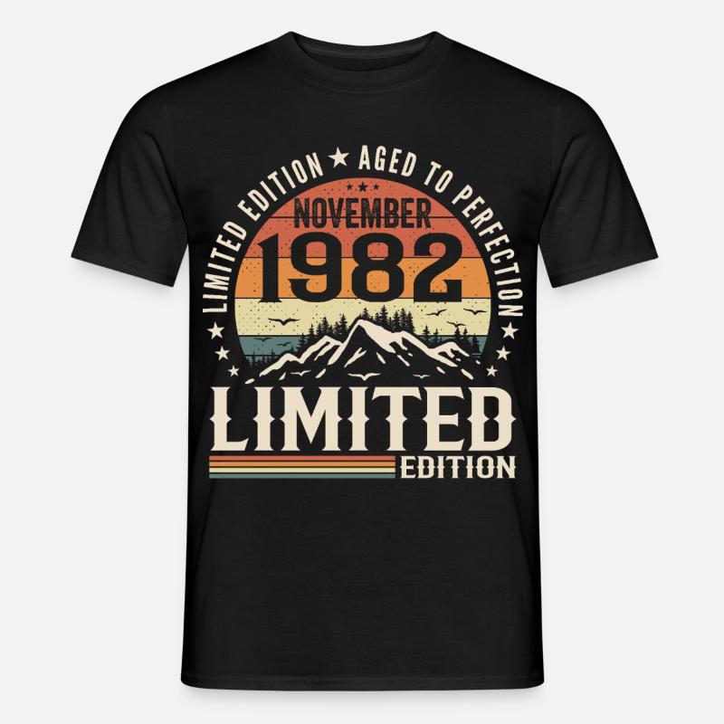 November 1982 Einzigartiges Retro-Jubiläum - Männer T-Shirt - Schwarz