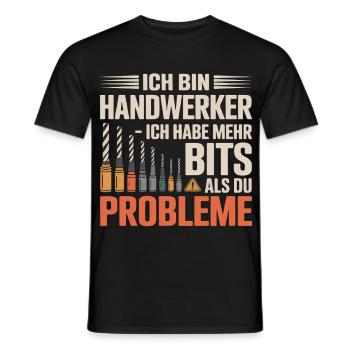 Ich bin Handwerker – Mehr Bits - Männer T-Shirt - Schwarz - Vorne - AI Model Male 178 light (178cm)