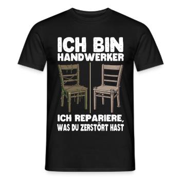 Je suis un artisan réparateur de chaises - T-shirt homme - noir - Devant - AI Model Male 178 light (178cm)