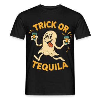 Trick Or Tequila Drôle D’Halloween Dicton - T-shirt homme - noir - Devant - AI Model Male 178 light (178cm)