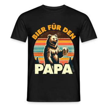 Future papa BIÈRE POUR PAPA Drôle - T-shirt homme - noir - Devant - AI Model Male 178 light (178cm)