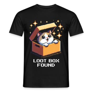 Boîte à butin trouvée | Humour de Cat Gaming - T-shirt homme - noir - Devant - AI Model Male 178 light (178cm)