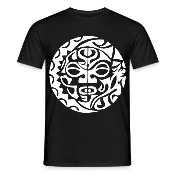 Crâne de Polynésie (blanc) - T-shirt homme - noir - Devant - AI Model Male 178 light (178cm)