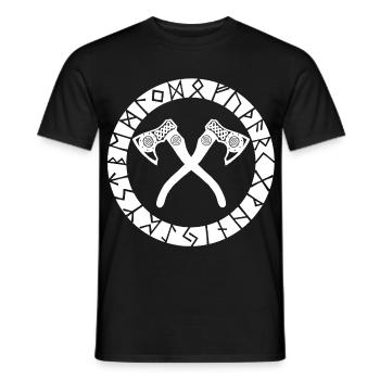 Nordic Cross Axes (White) - Men's T-Shirt - black - Front - AI Model Male 178 light (178cm)