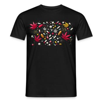 Pills'n'weed - Men's T-Shirt - black - Front - AI Model Male 178 light (178cm)