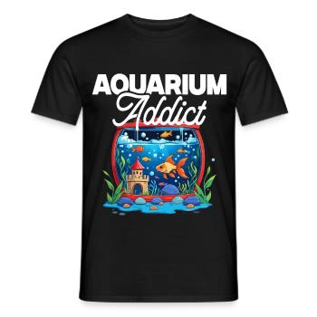 Fischzüchter Aquarianer Fischzucht Aquarium Addict - Männer T-Shirt - Schwarz - Vorne - AI Model Male 178 light (178cm)