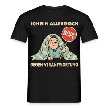Allergisch gegen Verantwortung - Männer T-Shirt - Schwarz - Vorne - AI Model Male 178 light (178cm)