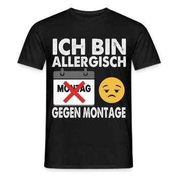Ich bin allergisch gegen Montage - Männer T-Shirt - Schwarz - Vorne - AI Model Male 178 light (178cm)