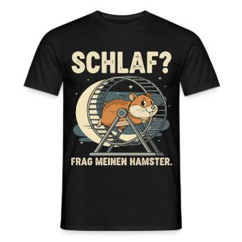 Dormir ? Demande à mon hamster - T-shirt homme - noir - Devant - AI Model Male 178 light (178cm)