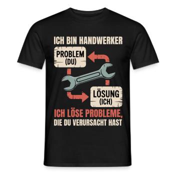Je suis un artisan : solution au lieu de problème - T-shirt homme - noir - Devant - AI Model Male 178 light (178cm)