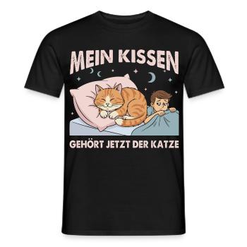 Mein Kissen gehört der Katze - Katzenbesitzer - Männer T-Shirt - Schwarz - Vorne - AI Model Male 178 light (178cm)
