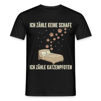 I Count Cat Paws Bed Decor - Men's T-Shirt - black - Front - AI Model Male 178 light (178cm)