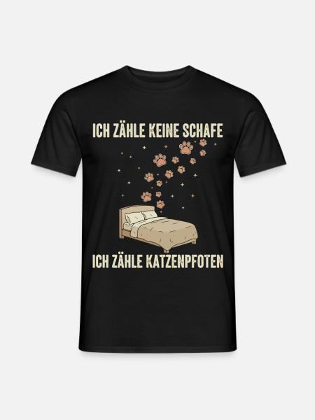 Ich zähle Katzenpfoten Bettdekor - Männer T-Shirt - Schwarz