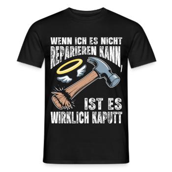 Wenn ich es nicht reparieren kann - Männer T-Shirt - Schwarz - Vorne - AI Model Male 178 light (178cm)