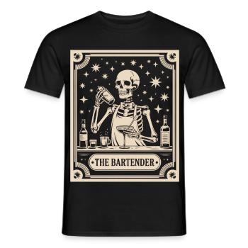 Bartender Barman The Bartender Tarot Cocktail - Men's T-Shirt - black - Front - AI Model Male 178 light (178cm)