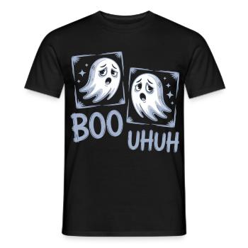Boo Uhuh – Funny ghost shirt for Halloween - Men's T-Shirt - black - Front - AI Model Male 178 light (178cm)