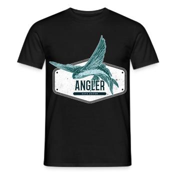 Angler USA Design Fliegender Fisch - Männer T-Shirt - Schwarz - Vorne - AI Model Male 178 light (178cm)