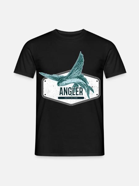 Angler USA Design Flying Fish - Men's T-Shirt - black