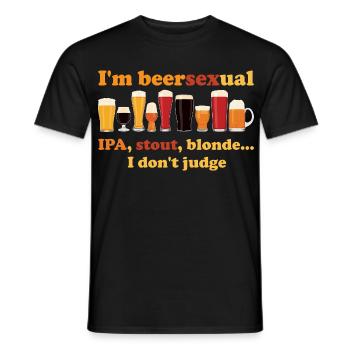 Ich bin ein biersexueller Biertrinker - Männer T-Shirt - Schwarz - Vorne - AI Model Male 178 light (178cm)
